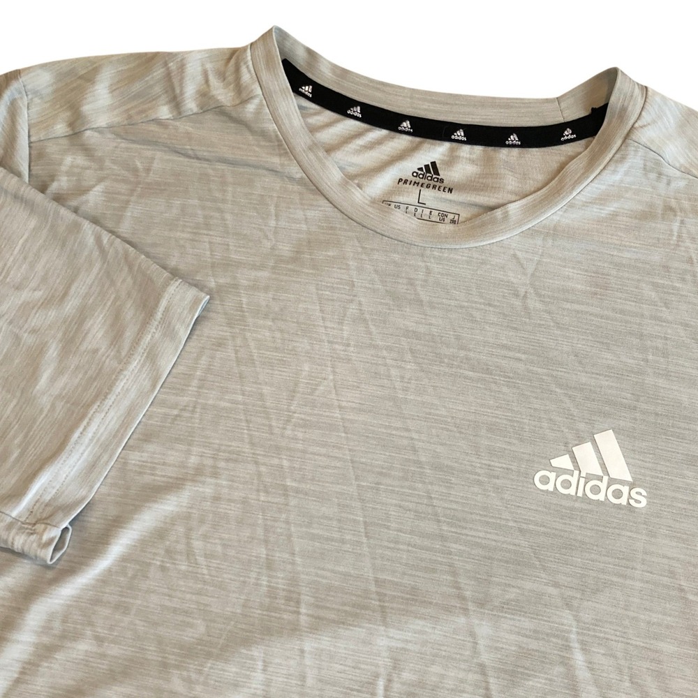Adidas Aeroready Primegreen Mens Large Training T-Shirt Gray Heather GM2076